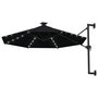 Voir la diapositive 2 : VIDAXL Parasol mural de jardin avec LED 300 cm noir