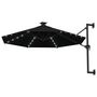Voir la diapositive 2 : VIDAXL Parasol mural de jardin avec LED 300 cm noir