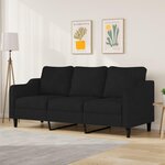 VIDAXL Canape a 3 places Noir 180 cm Tissu