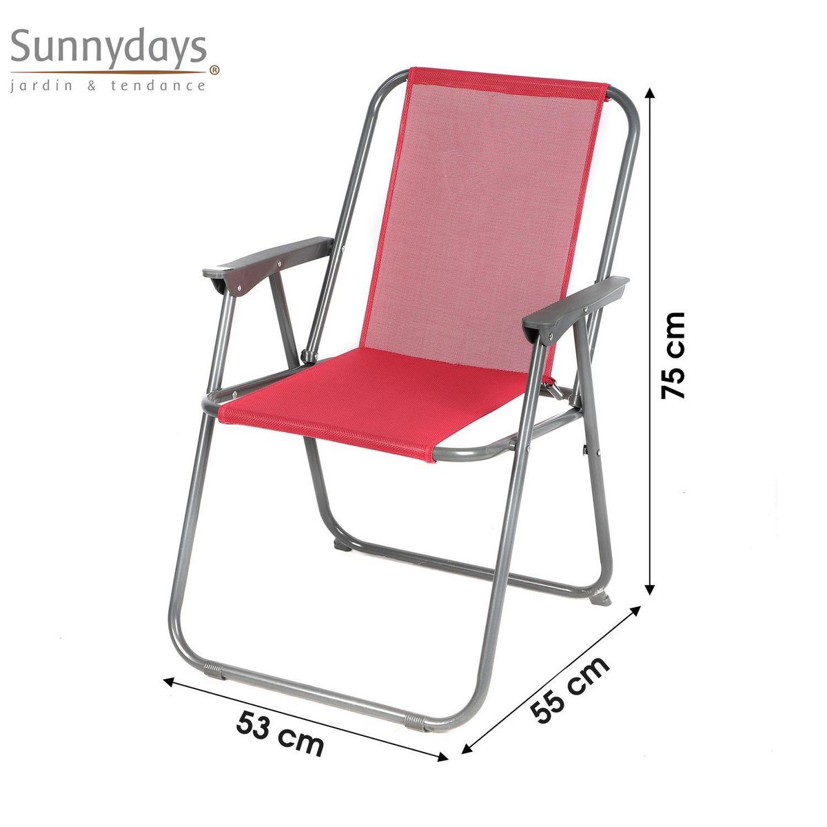 SUNNYDAYS Chaise de camping pliable - Fuchsia