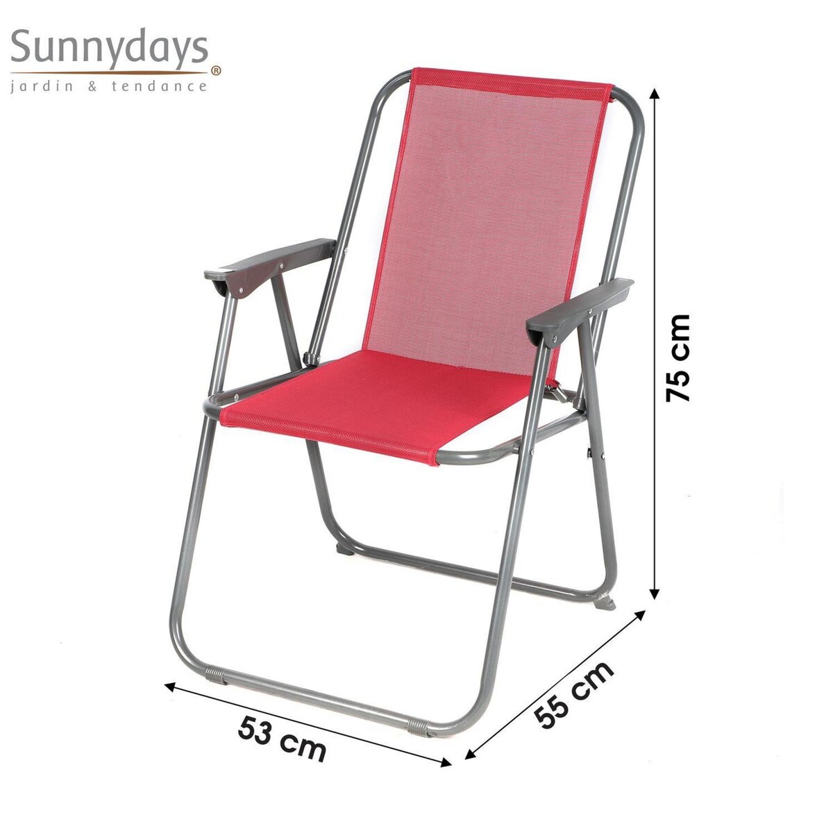 SUNNYDAYS Chaise de camping pliable - Fuchsia