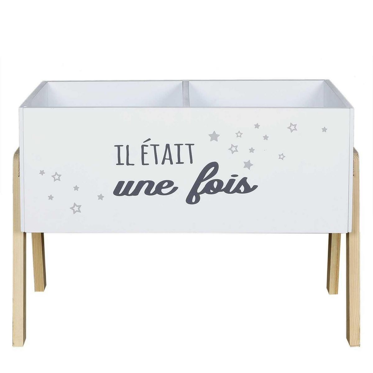 TOILINUX Bac à livre pour enfant en MDF Il était une fois - Blanc