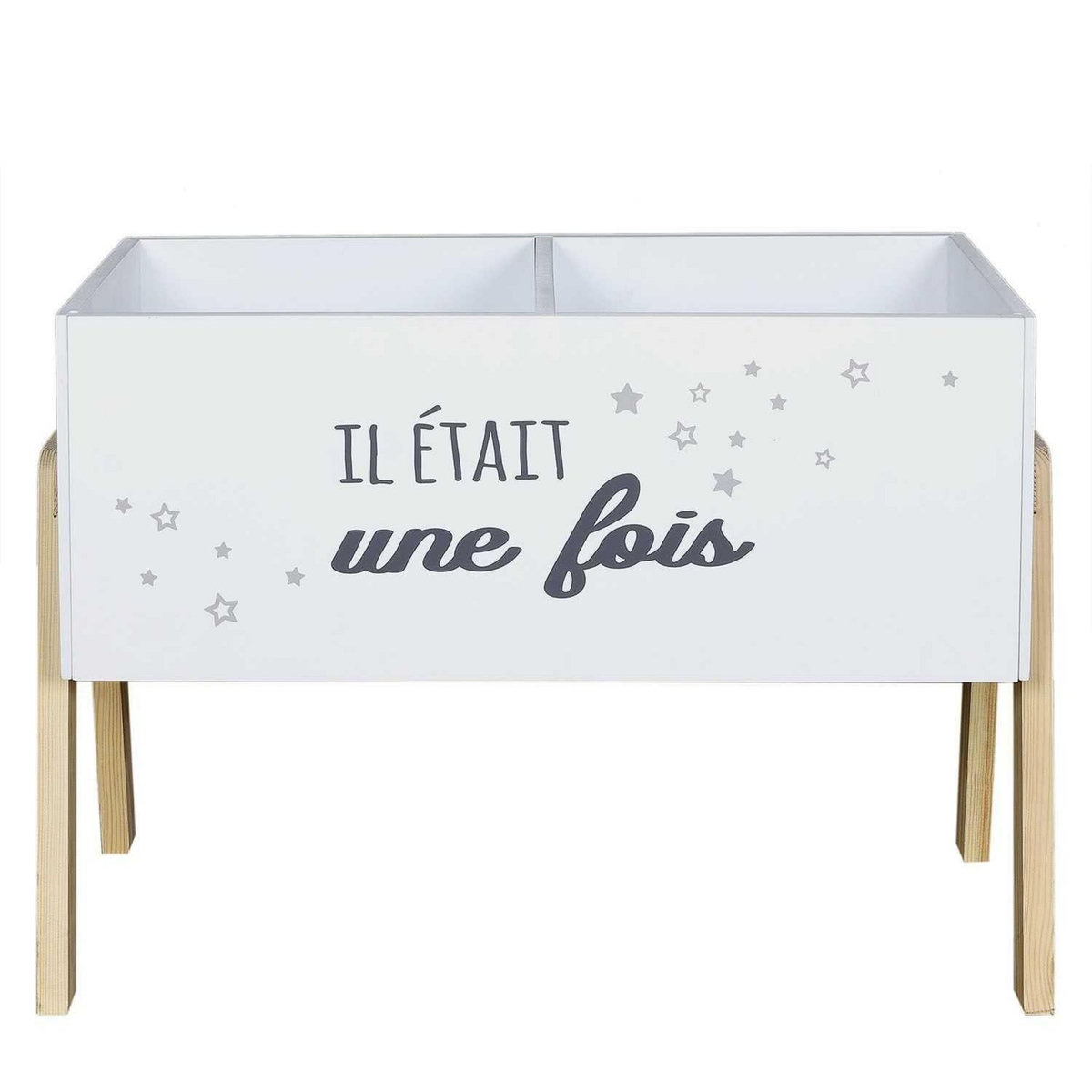 TOILINUX Bac à livre pour enfant en MDF Il était une fois - Blanc