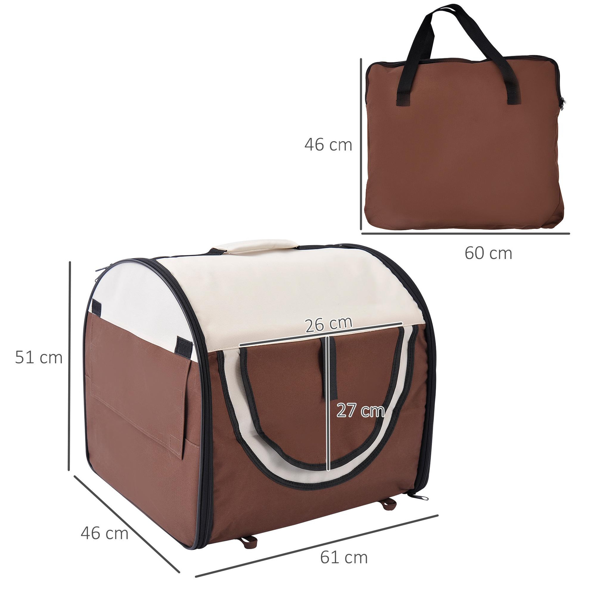 Voir la diapositive 3 : PAWHUT Sac de transport chien caisse pliable chien avec coussin amovible