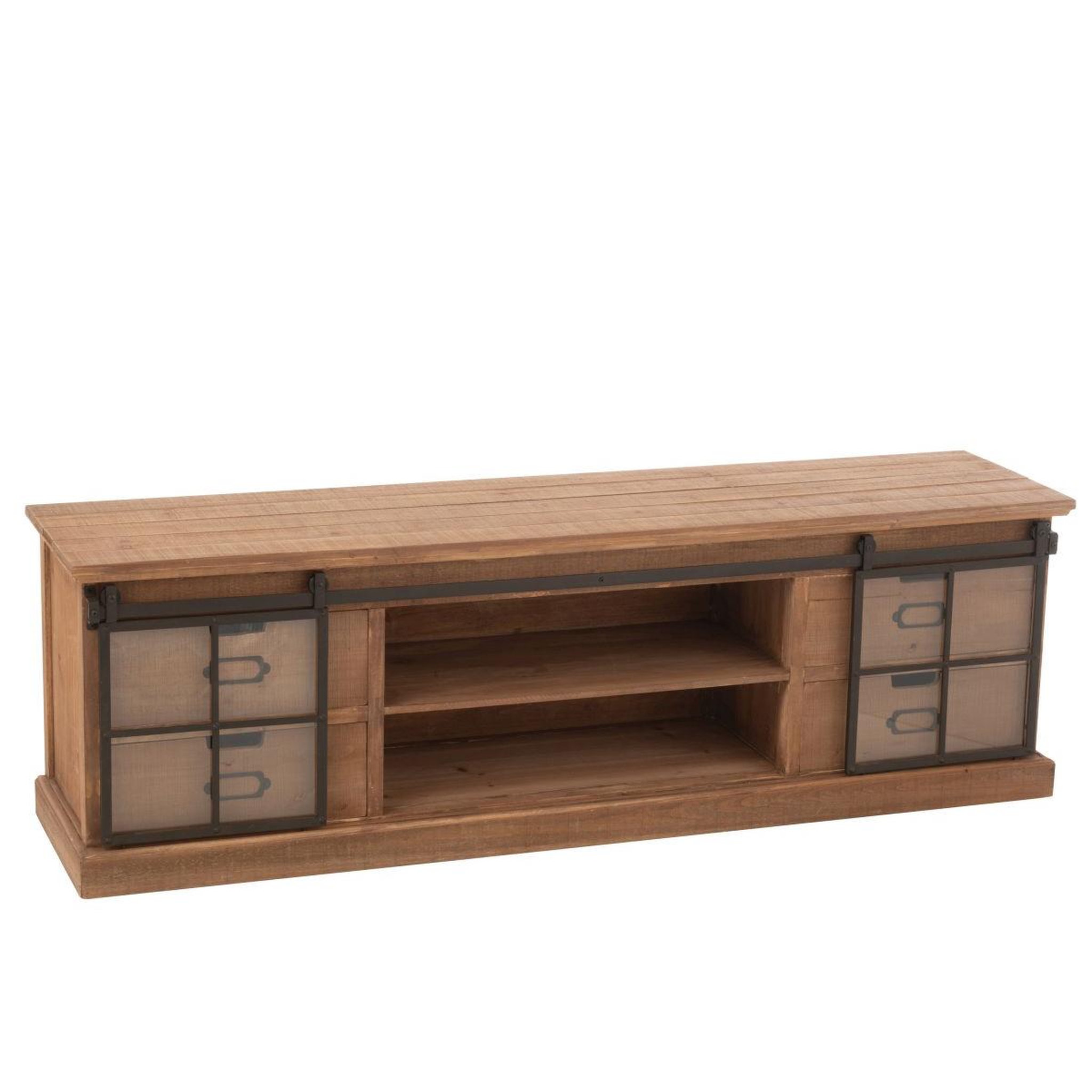 Voir la diapositive 2 : J-LINE Meuble tv en bois  sia  160cm naturel
