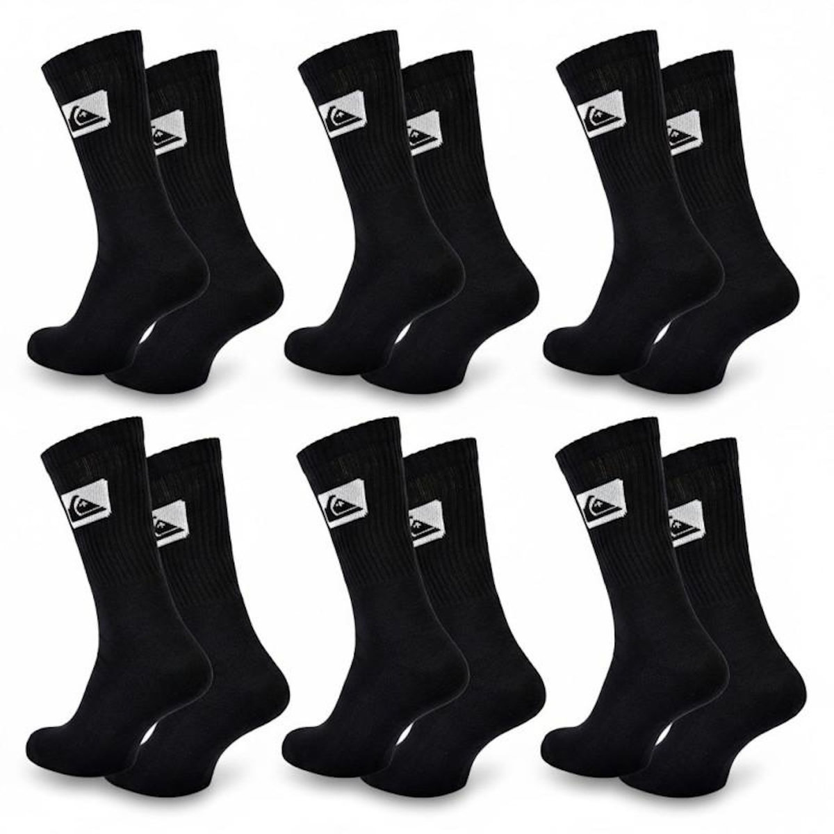 QUIKSILVER Quiksilver Pack de Chaussettes Homme Crew – Lot 6 Paires Sport Cushioned