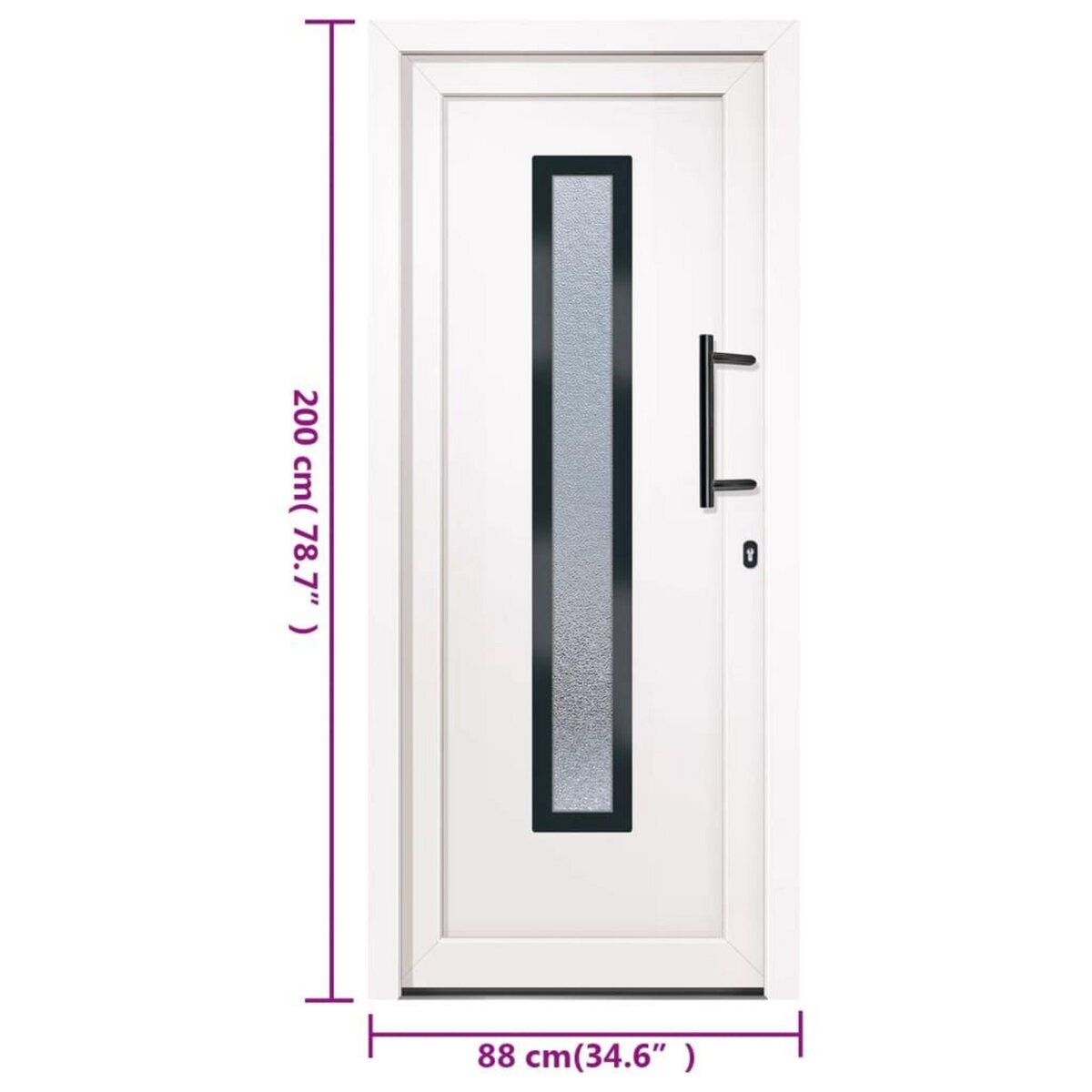 VIDAXL Porte d'entree Blanc 88x200 cm PVC
