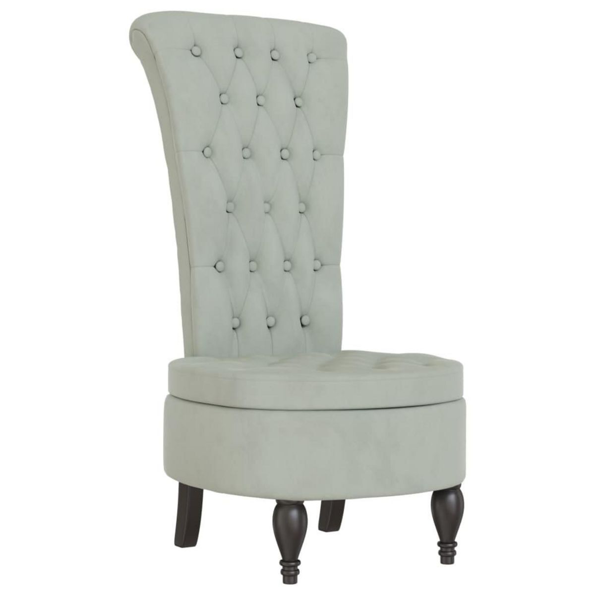 VIDAXL Chaise a dossier haut gris clair velours conception de bouton