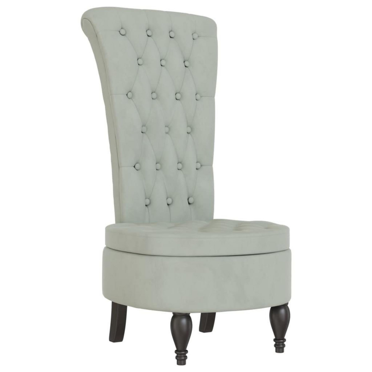 VIDAXL Chaise a dossier haut gris clair velours conception de bouton