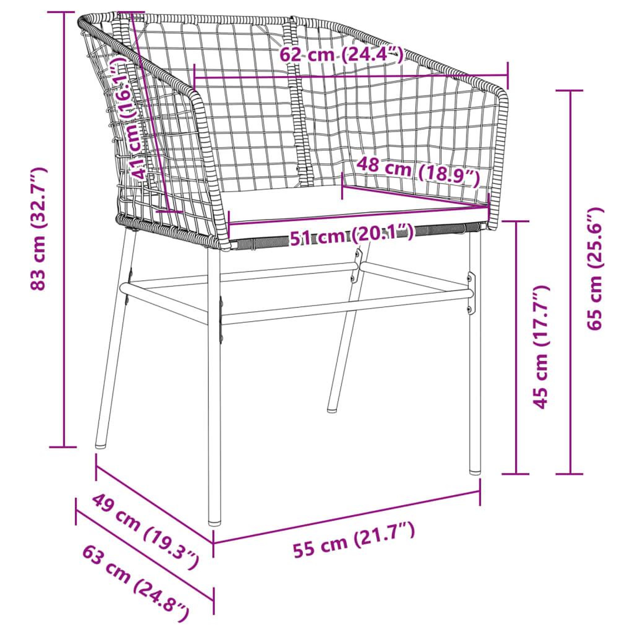 Voir la diapositive 6 : VIDAXL Chaises de jardin lot de 2 avec coussins noir resine tressee