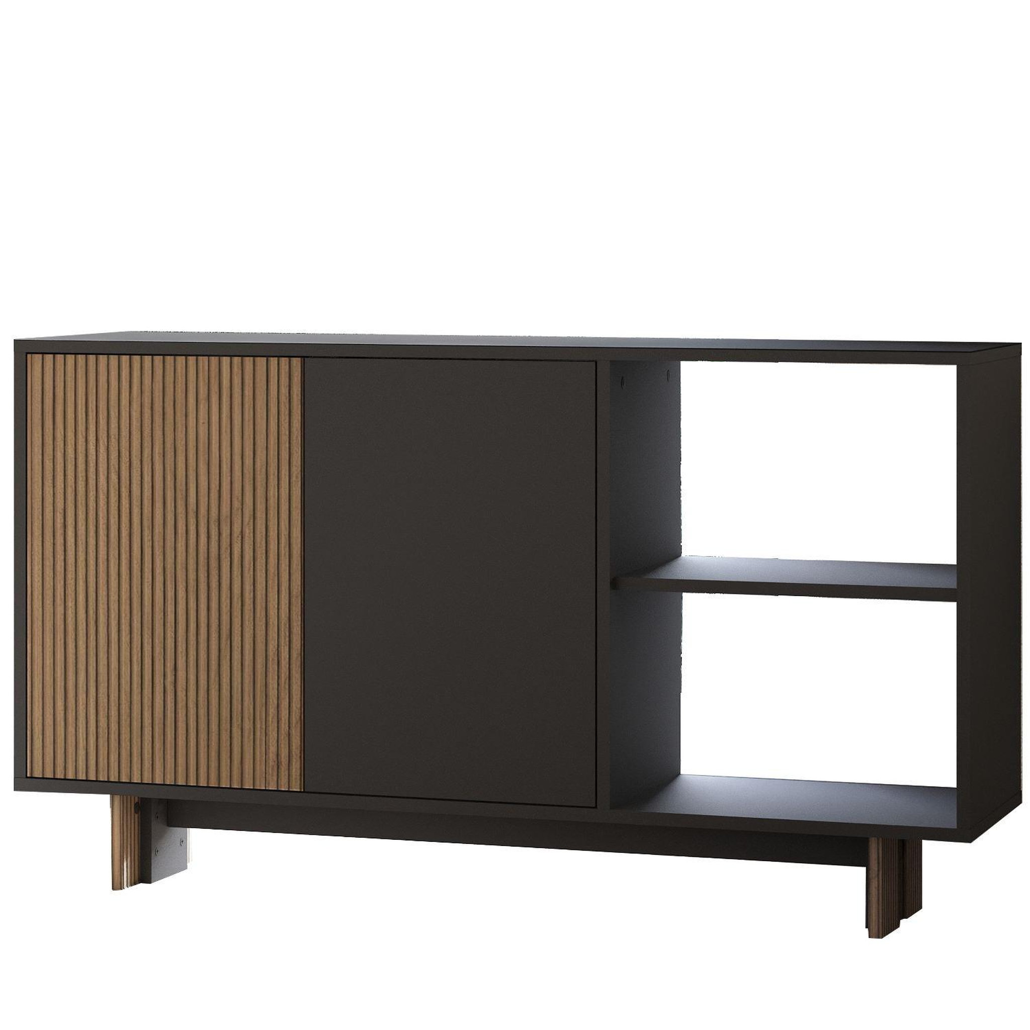 Habitat et Jardin Buffet en bois  ravello  - 140 x 35 x 80 cm - gris anthracite
