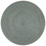 VIDAXL Tapis fait à la main Jute Rond 150 cm Vert olive