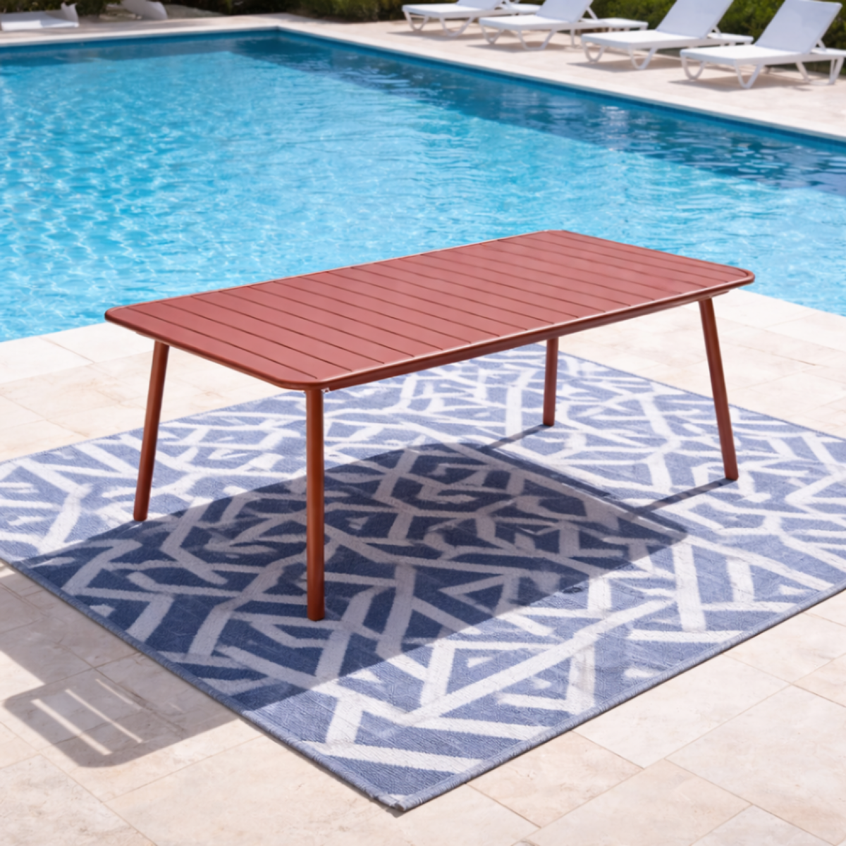 CONCEPT USINE Table de jardin 10-12 places 234cm terracotta BERGAME