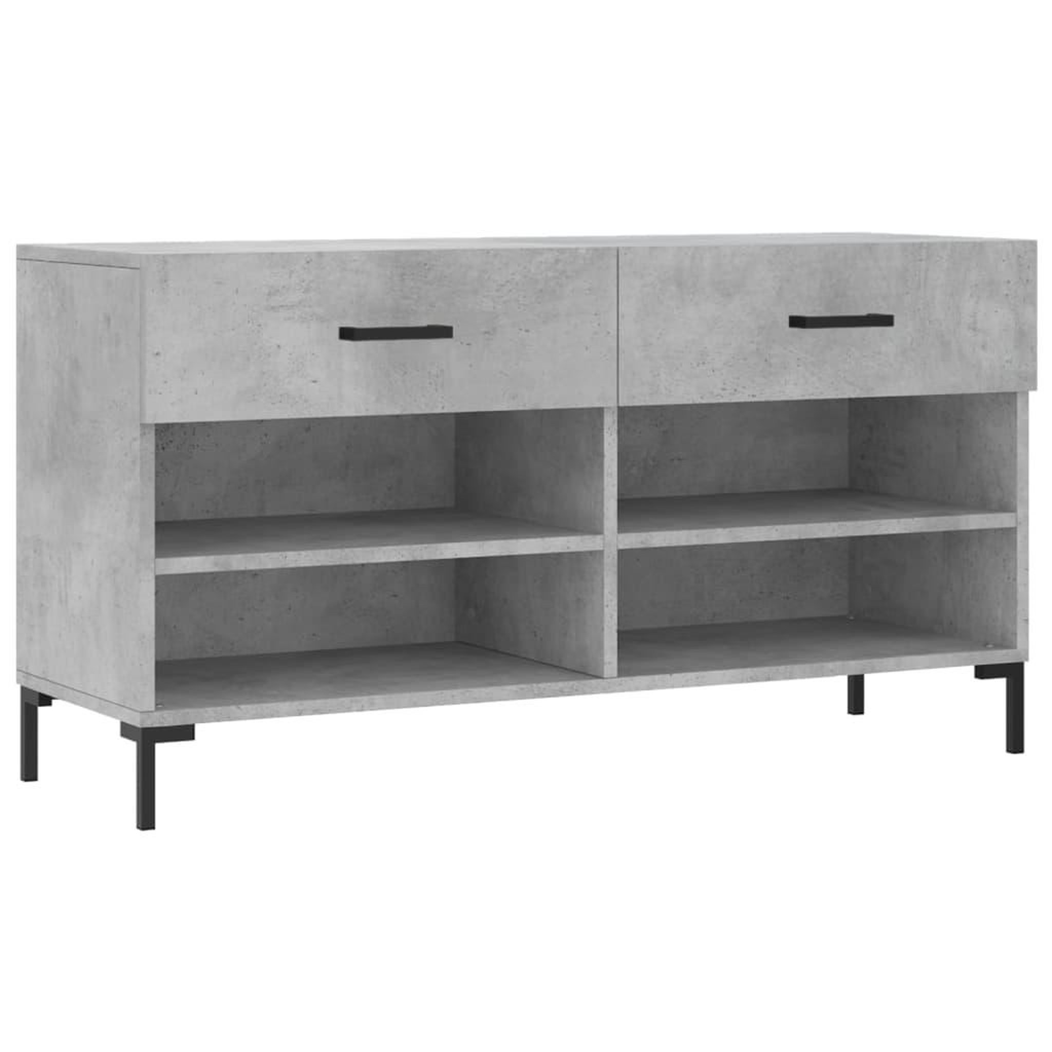 Voir la diapositive 2 : VIDAXL Banc a chaussures gris beton 102x35x55 cm bois d'ingenierie