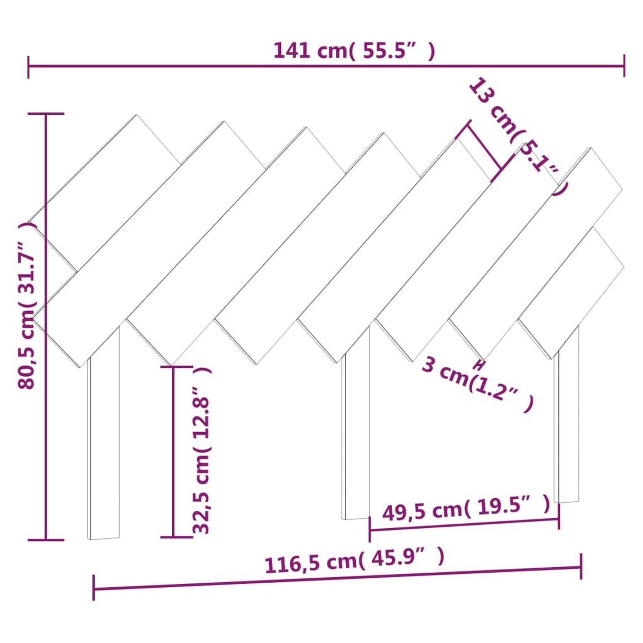 Voir la diapositive 6 : VIDAXL Tete de lit Marron miel 141x3x80,5 cm Bois massif de pin