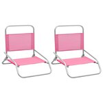 VIDAXL Chaises de plage pliables lot de 2 Rose Tissu