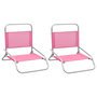 Voir la diapositive 1 : VIDAXL Chaises de plage pliables lot de 2 Rose Tissu