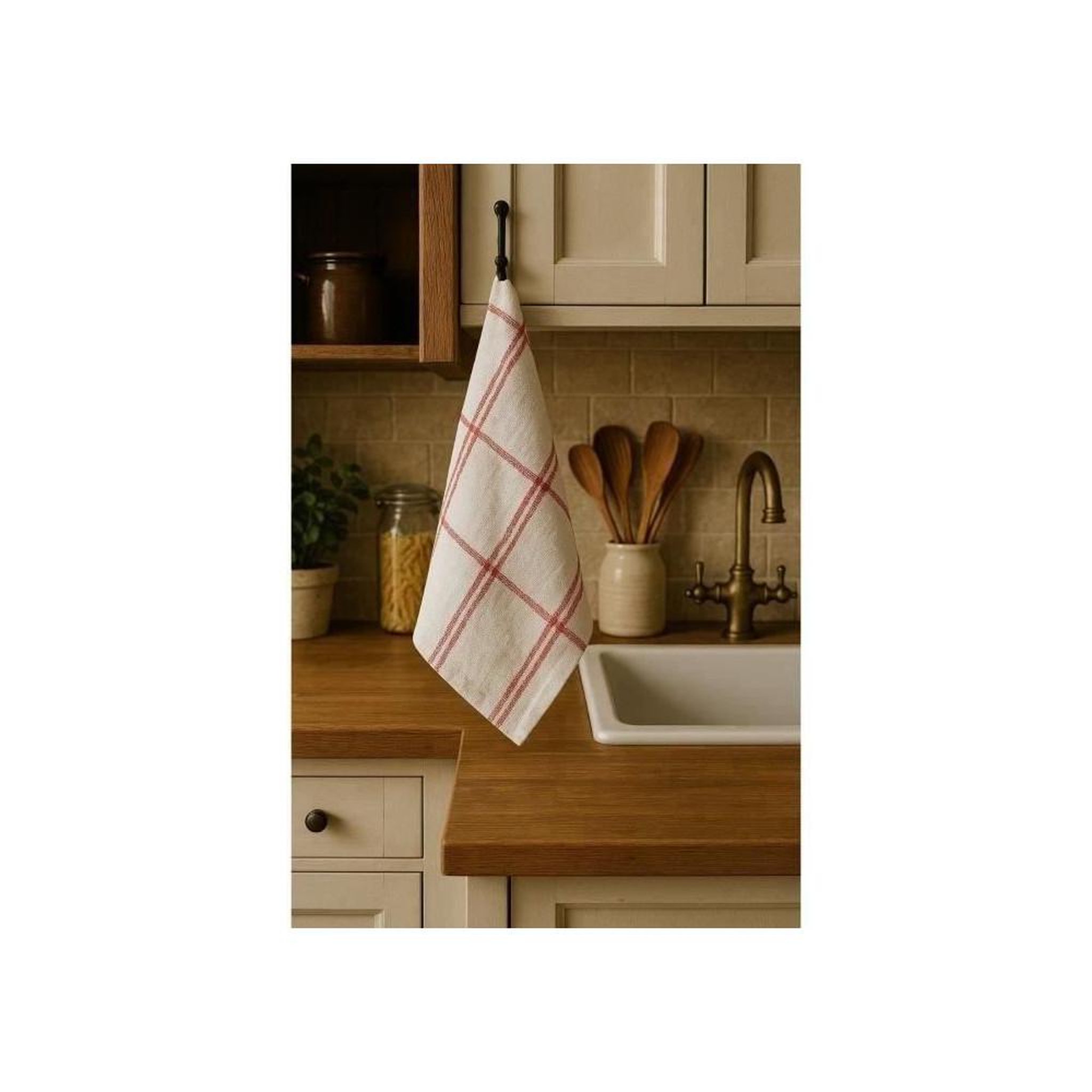 Voir la diapositive 2 : HOME LINGE PASSION Lot de 6 torchons de cuisine - HOME LINGE PASSION - 100% Coton - 50 x 70 cm - Multicolore a carreaux