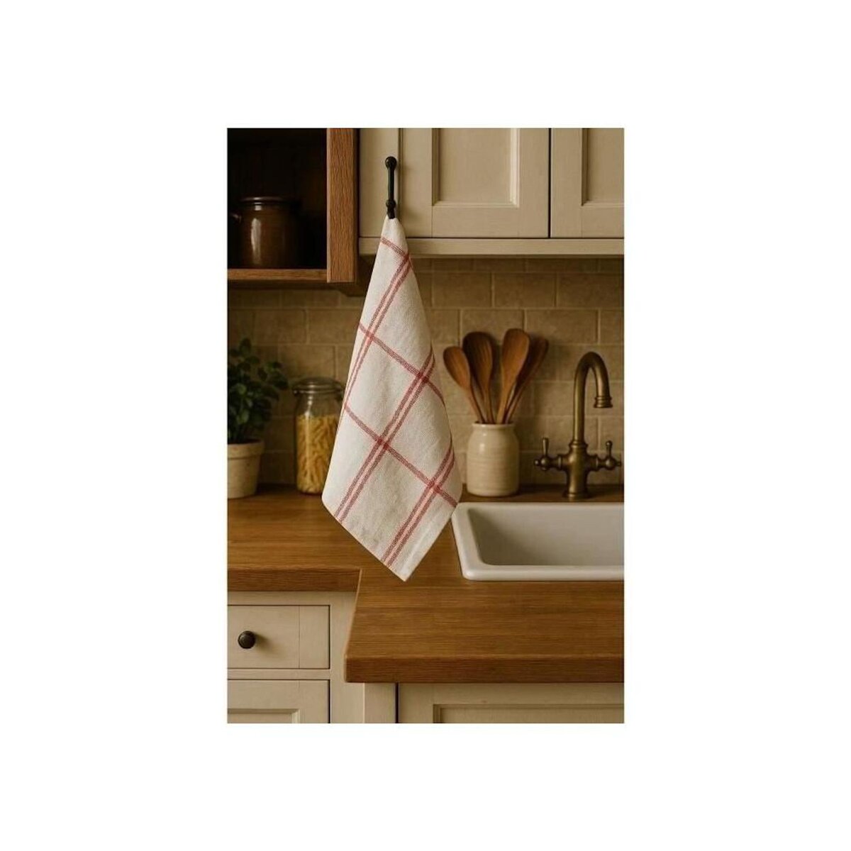 HOME LINGE PASSION Lot de 6 torchons de cuisine - HOME LINGE PASSION - 100% Coton - 50 x 70 cm - Multicolore a carreaux