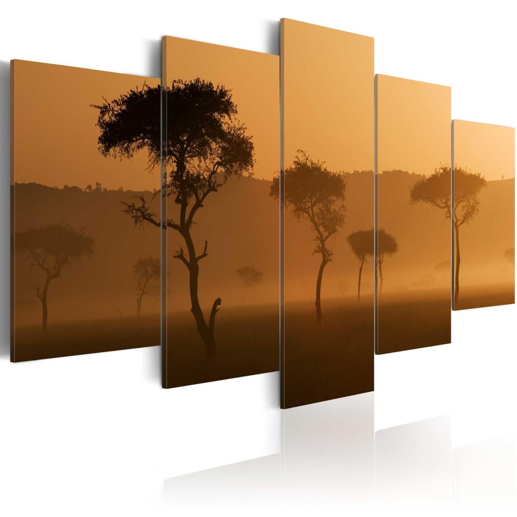 Paris Prix Tableau imprimé  savane dans le brouillard. Coloris disponibles : Multicolore