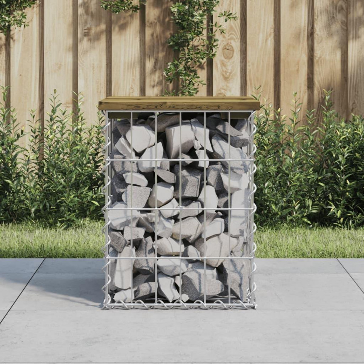 VIDAXL Banc de jardin design gabion 33x31x42 cm bois de pin impregne