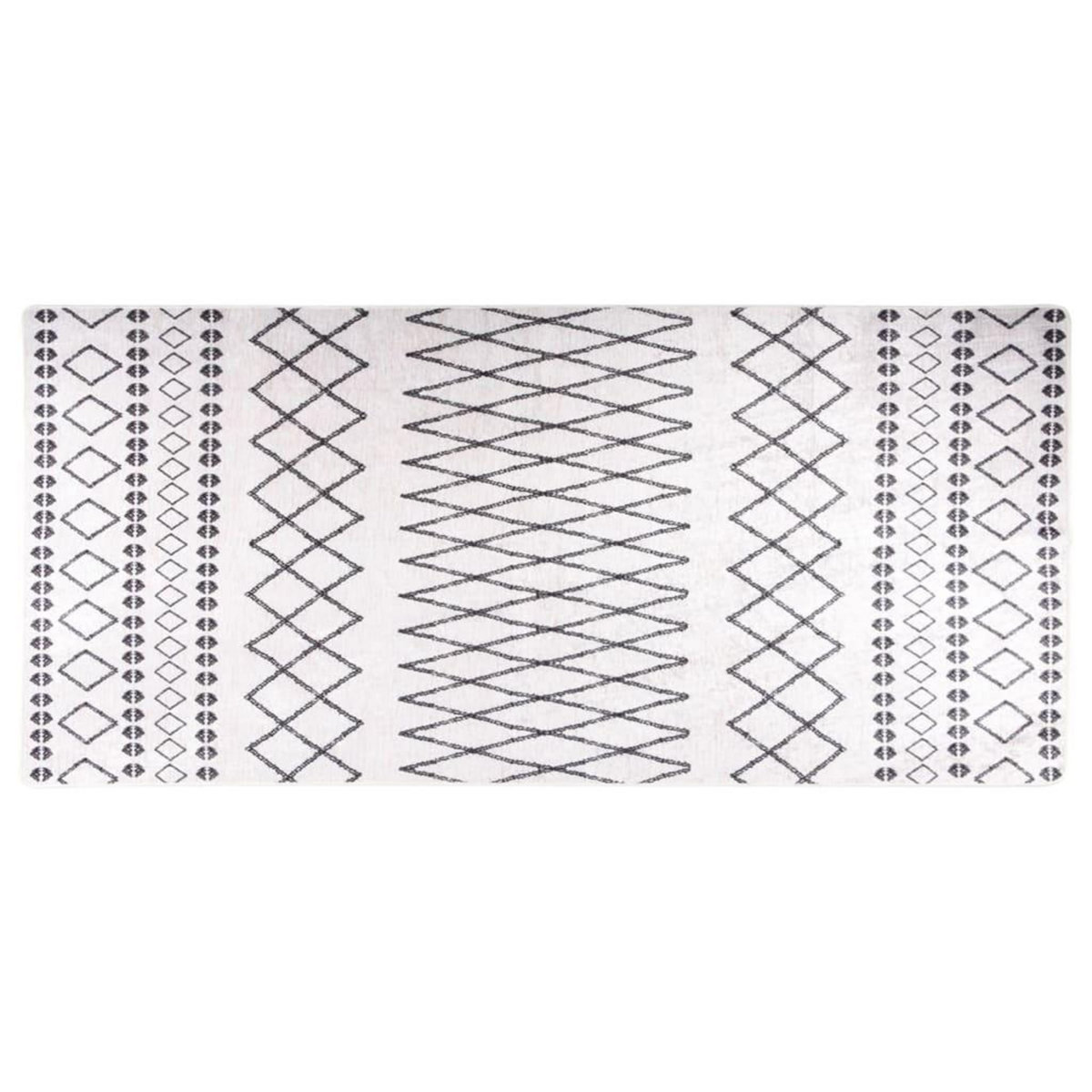 VIDAXL Tapis lavable antiderapant 80x300 cm Noir et blanc