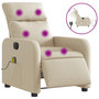 Voir la diapositive 2 : VIDAXL Fauteuil inclinable de massage electrique creme tissu