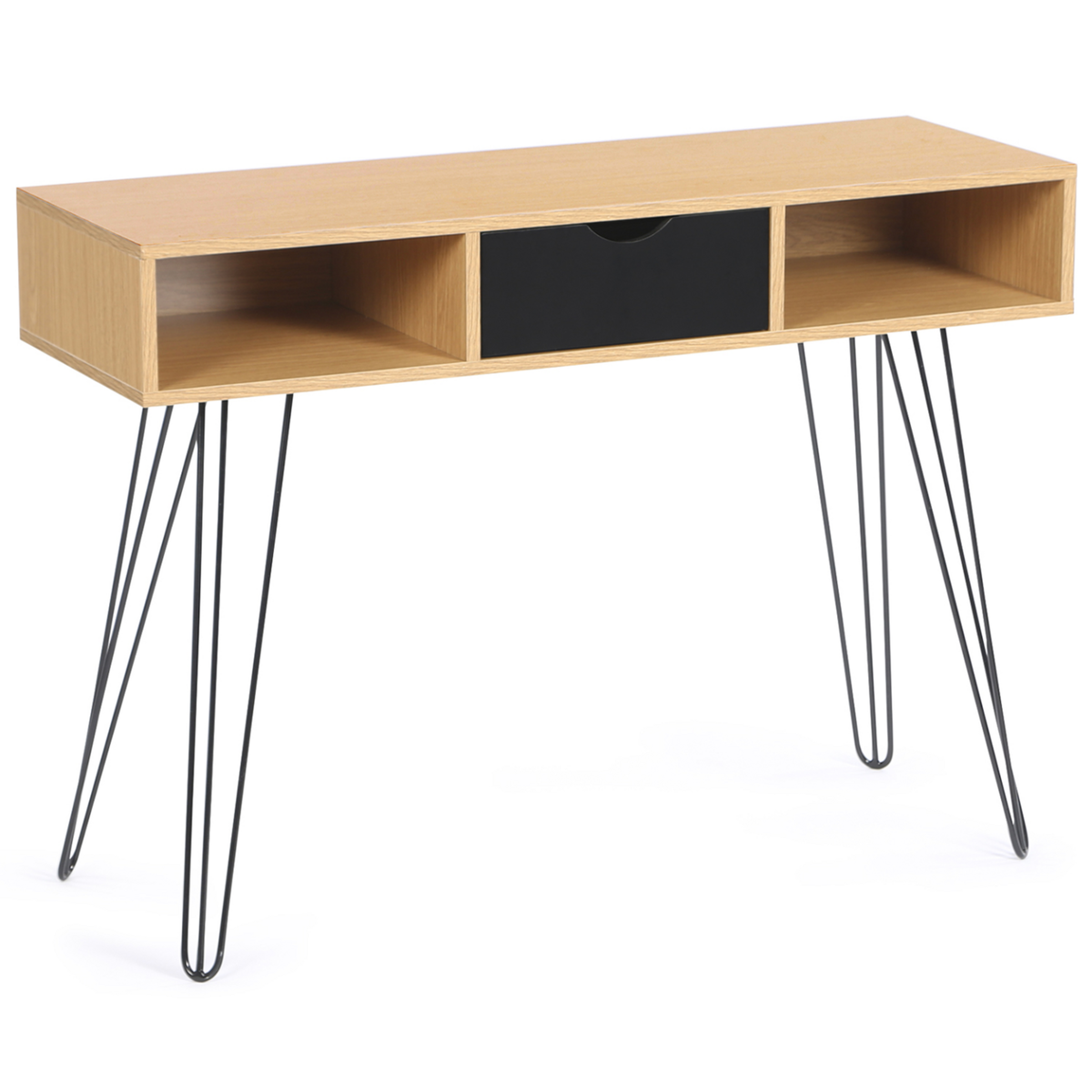 ID MARKET Console vintage NOEMI 1 tiroir bois pied épingle