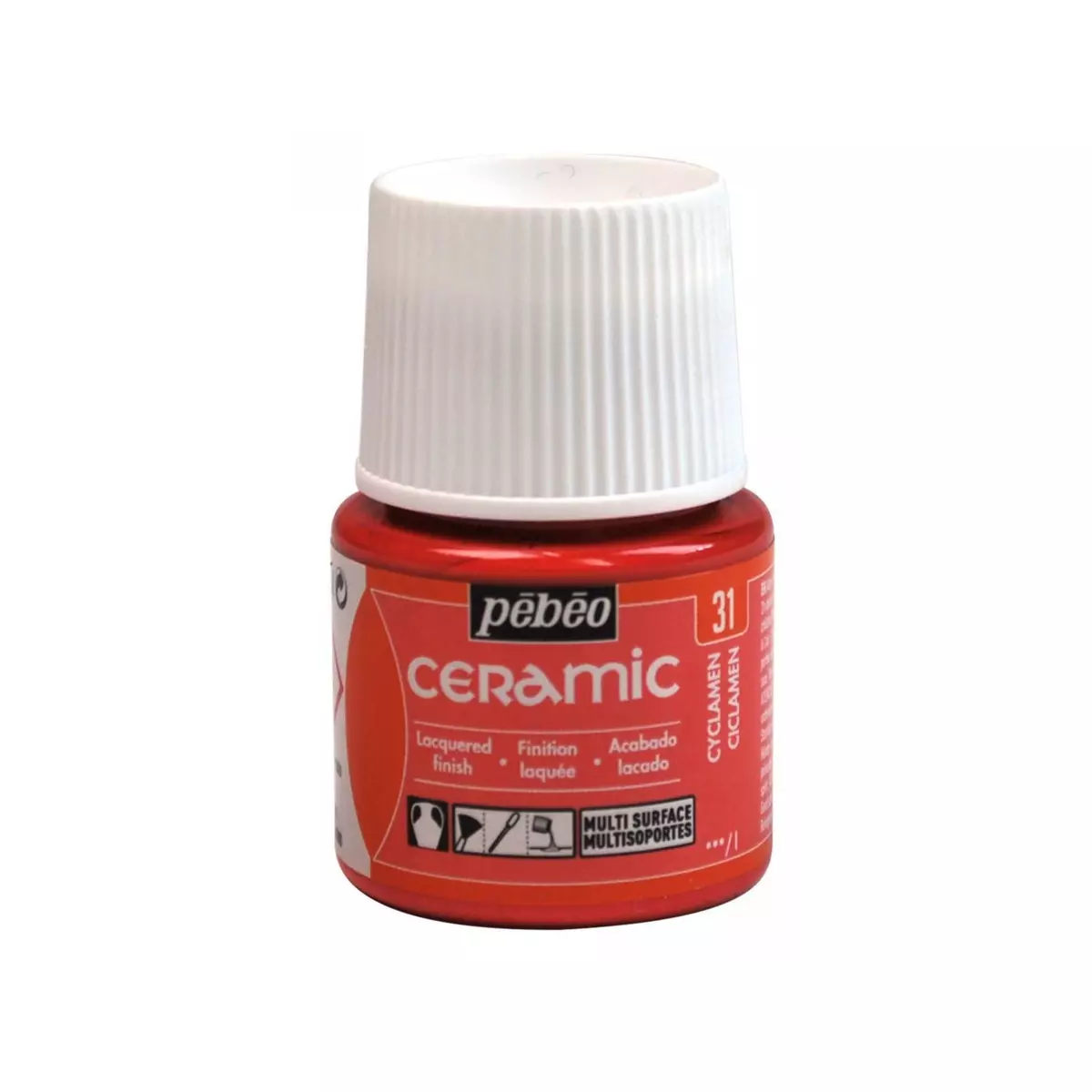 Pebeo Peinture céramique et multi-surfaces - Rouge - 45 ml