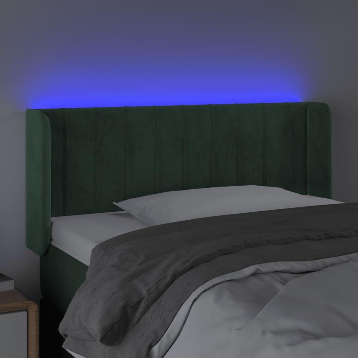 VIDAXL Tete de lit a LED Vert fonce 103x16x78/88 cm Velours