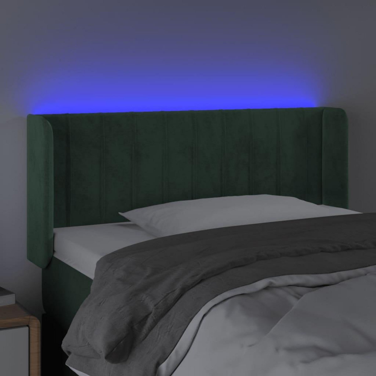 VIDAXL Tete de lit a LED Vert fonce 103x16x78/88 cm Velours