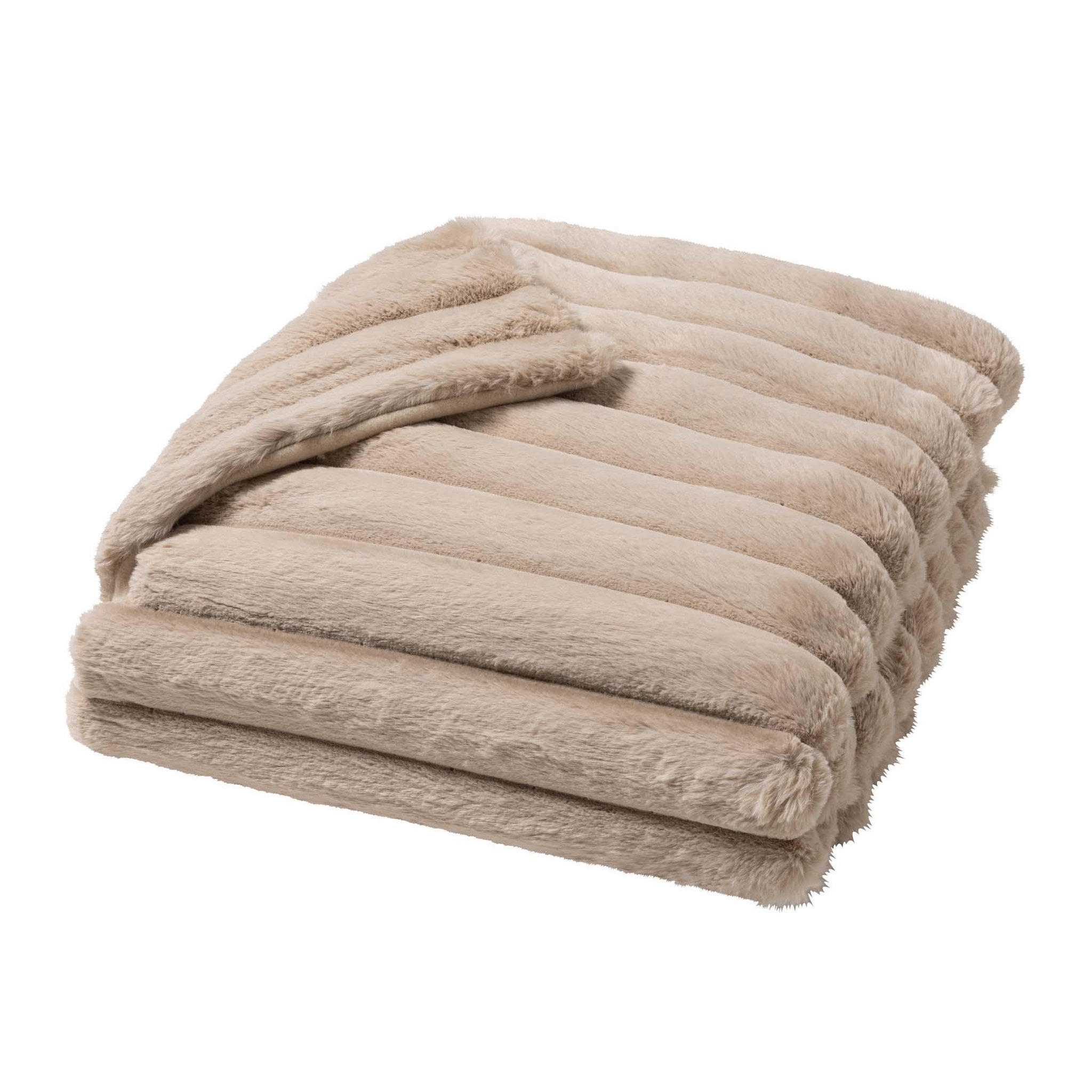 Eden Plaid effet peluche polaire serenity. Coloris disponibles : Beige