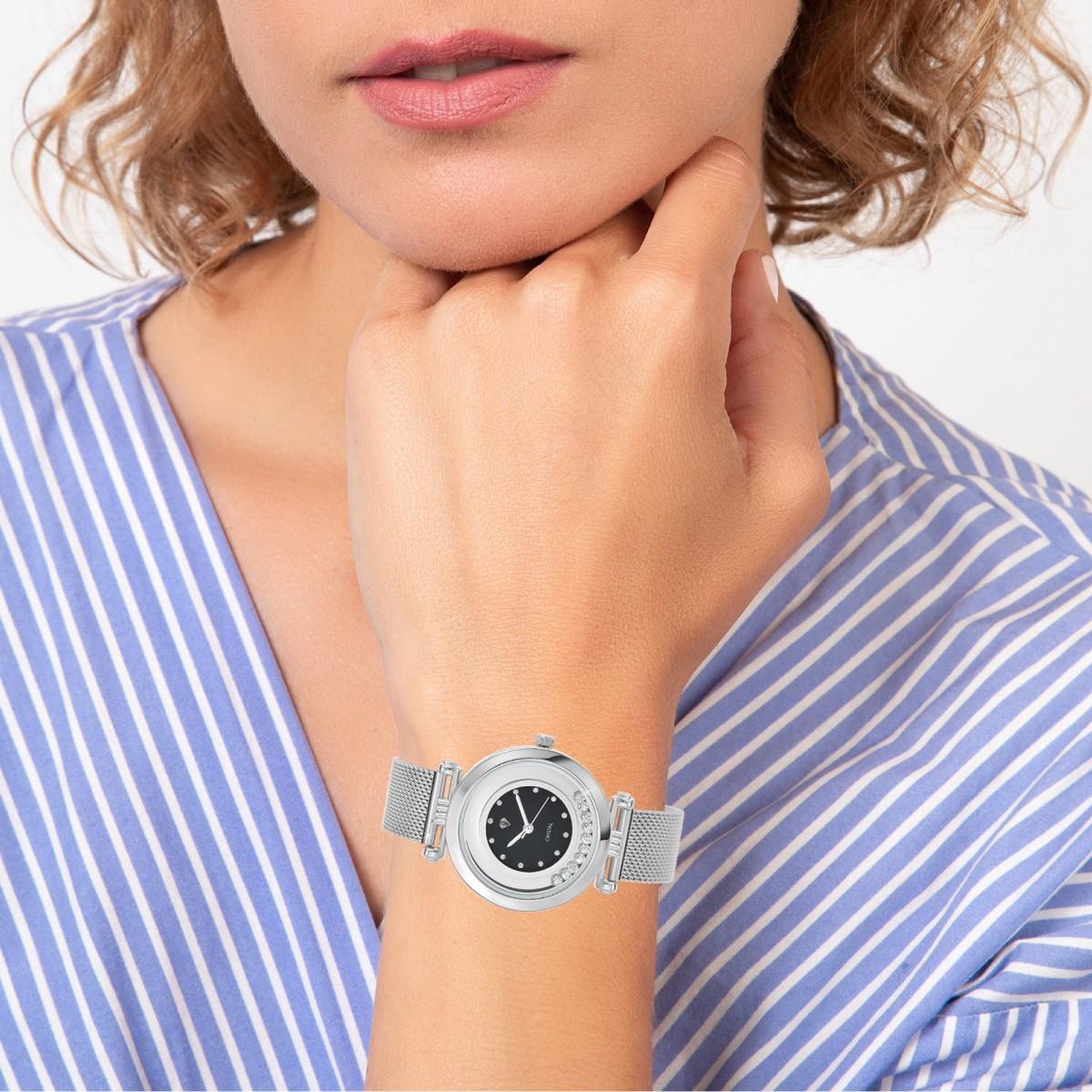 Voir la diapositive 2 : SC CRYSTAL Montre Ludivine élégante SC Crystal ornée de cristaux scintillants