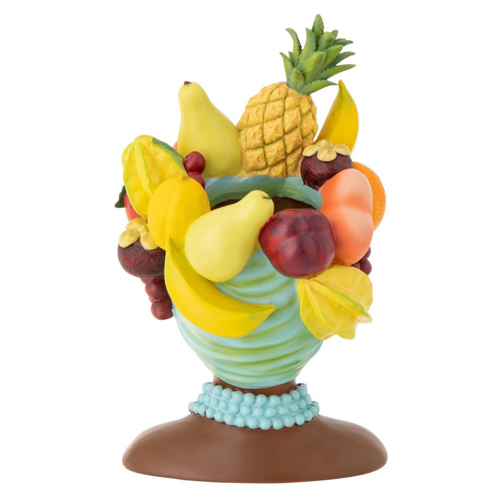Voir la diapositive 2 : J-LINE Cache-pot femme  fruits  36cm multicolore