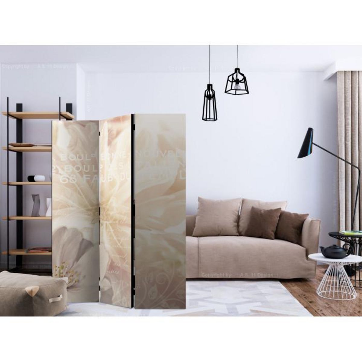 Paris Prix Paravent 3 Volets  Kiss of Gentleness  135x172cm