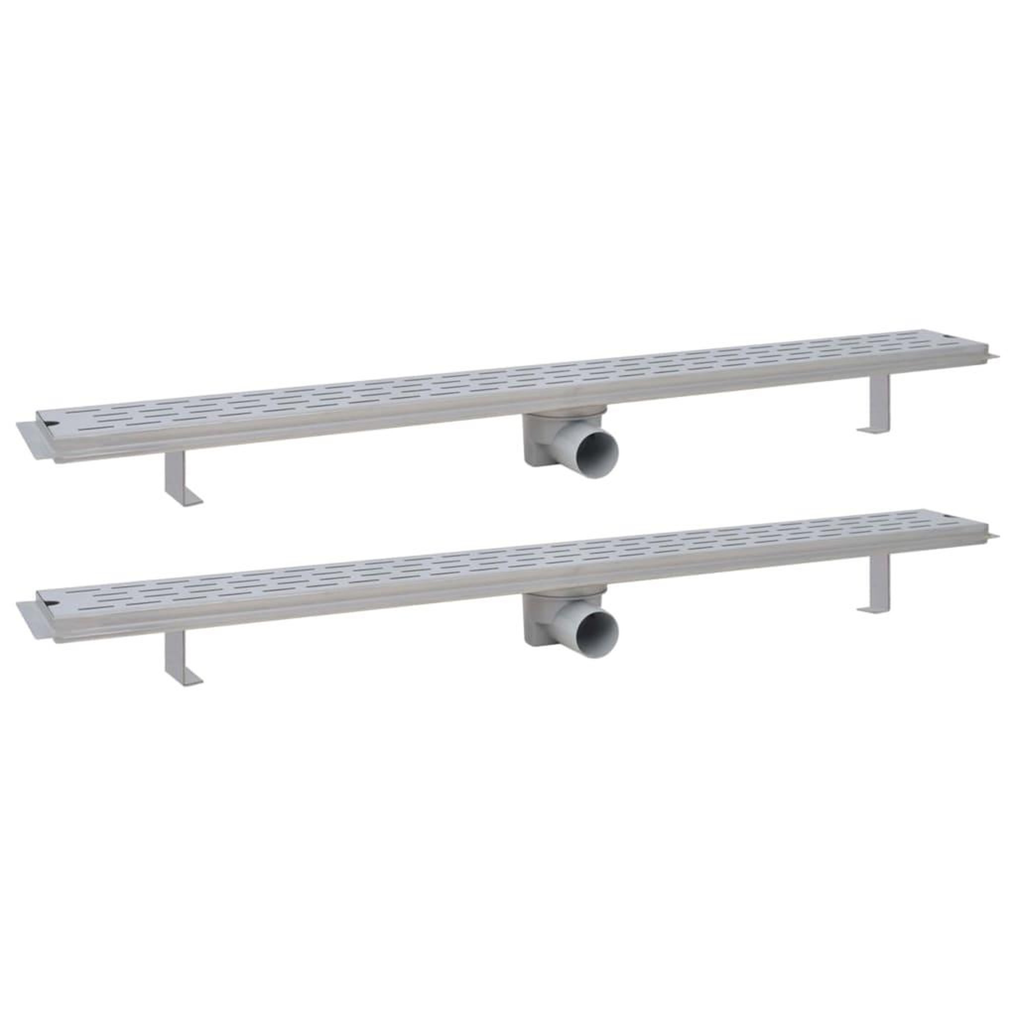 Voir la diapositive 2 : VIDAXL Drain de douche lineaire 2pcs Ligne 1030x140mm Acier inoxydable