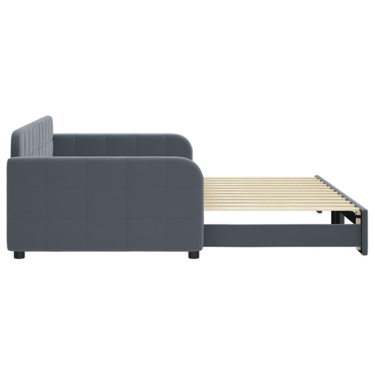 VIDAXL Lit de jour avec gigogne sans matelas gris fonce 100x200 cm