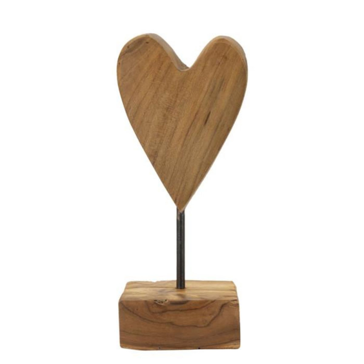 Paris Prix Objet Déco en Teck  Cœur  25cm Naturel