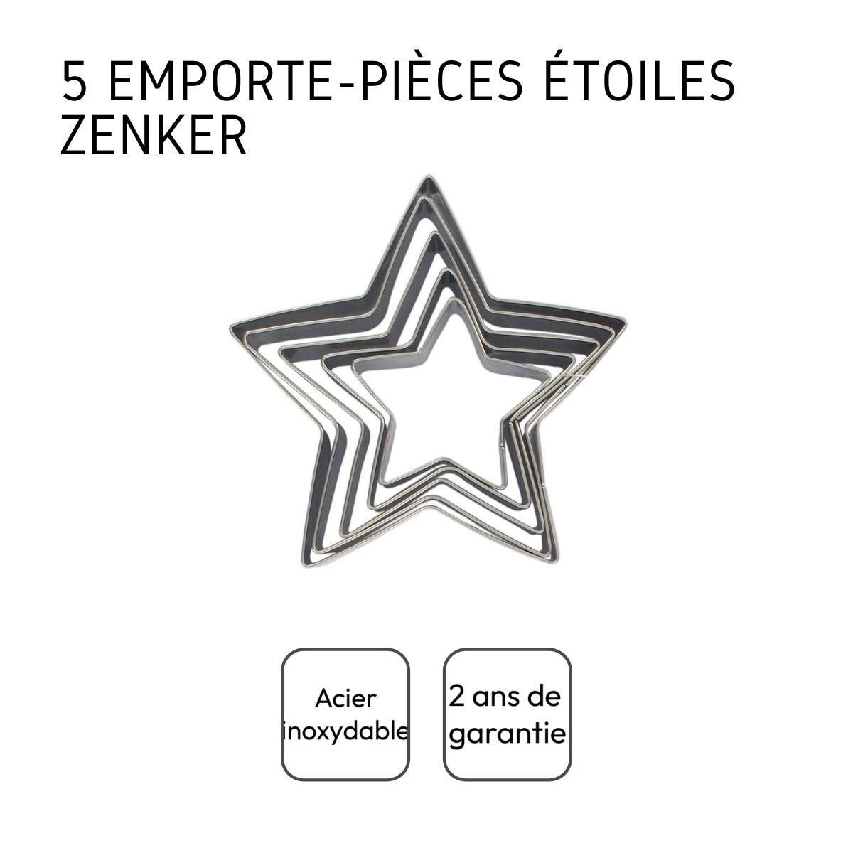ZENKER Lot de 5 emporte-pièces de Noël en forme d'étoile Zenker Emporte-pièces