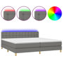 Voir la diapositive 2 : VIDAXL Sommier a lattes de lit et matelas et LED Gris fonce 200x200 cm