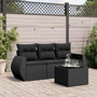 Voir la diapositive 1 : VIDAXL Salon de jardin 4 pcs avec coussins noir resine tressee