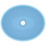 Voir la diapositive 4 : VIDAXL Lavabo ovale de luxe Bleu clair mat 40x33 cm Ceramique
