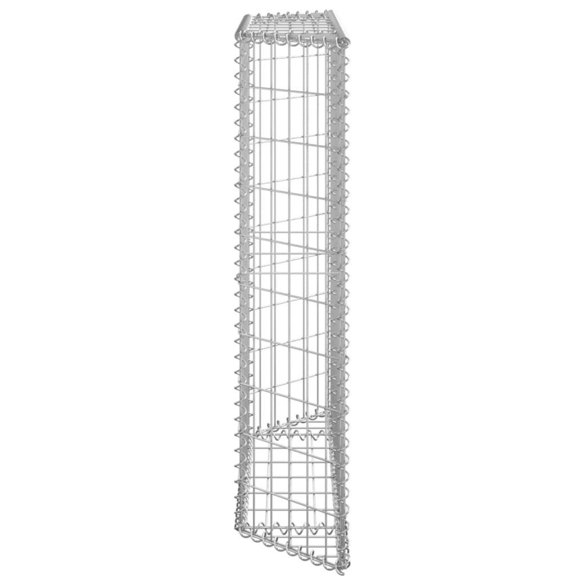 VIDAXL Lit sureleve a gabion en trapeze Acier galvanise 100x20x100 cm