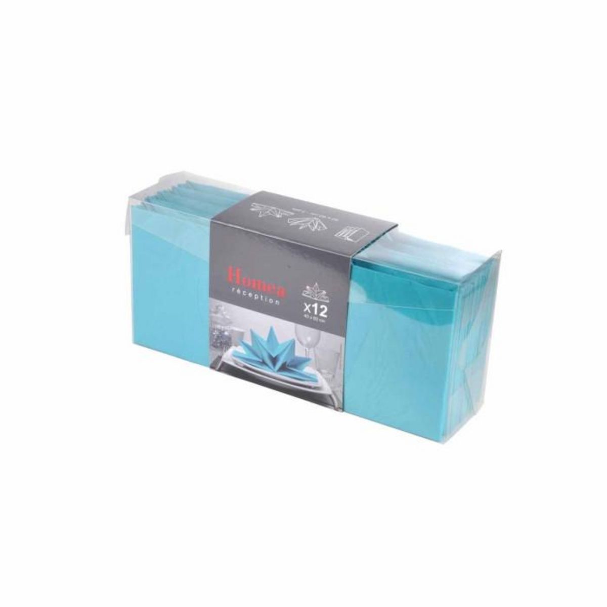 Paris Prix Lot de 12 Serviettes en Papier  Pré Pliées  40x60cm Bleu