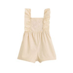 Petit Béguin Barboteuse bébé en popeline Poésie d'été. Coloris disponibles : Beige
