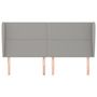 Voir la diapositive 3 : VIDAXL Tete de lit avec oreilles Gris clair 203x23x118/128 cm Tissu
