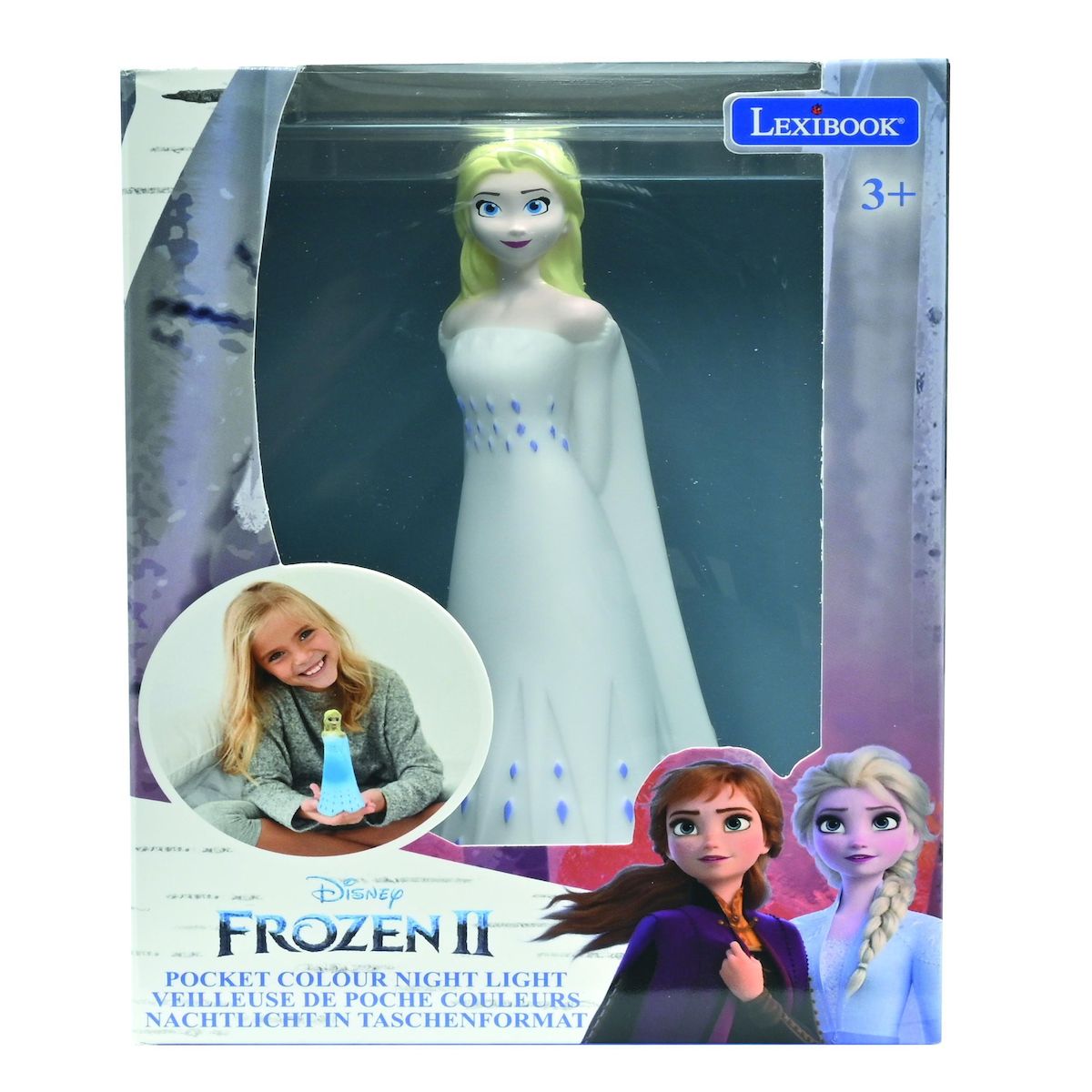 Lexibook Veilleuse en 3D avec variation de couleurs Elsa Reine des Neiges