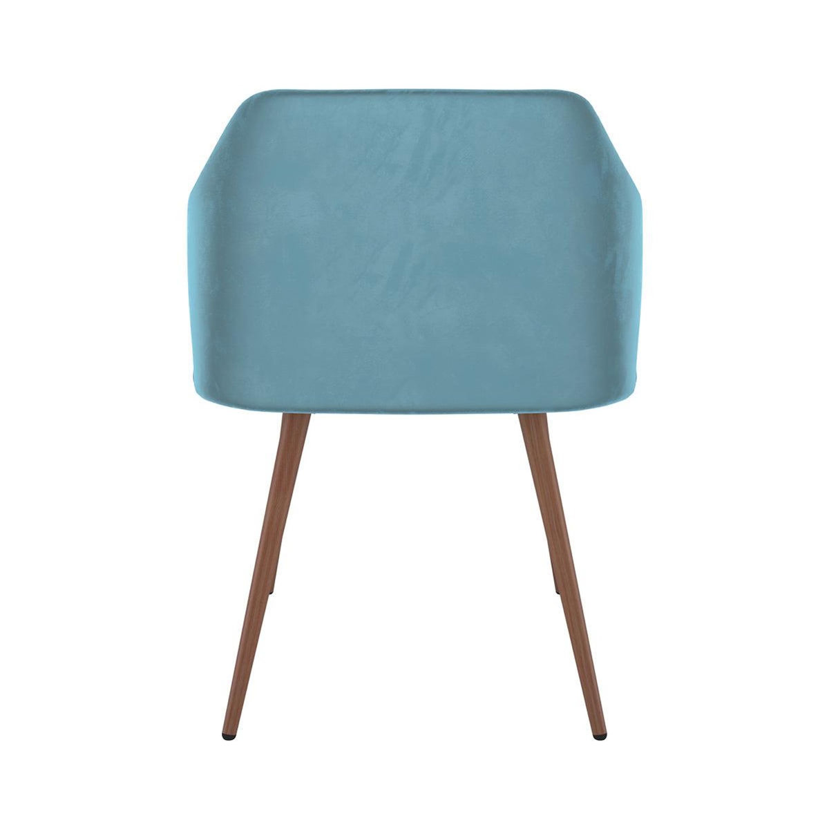 MAISON PAVANE Lot de 2 chaises avec accoudoirs en velours bleu-Daisy