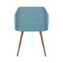 Voir la diapositive 5 : MAISON PAVANE Lot de 2 chaises avec accoudoirs en velours bleu-Daisy