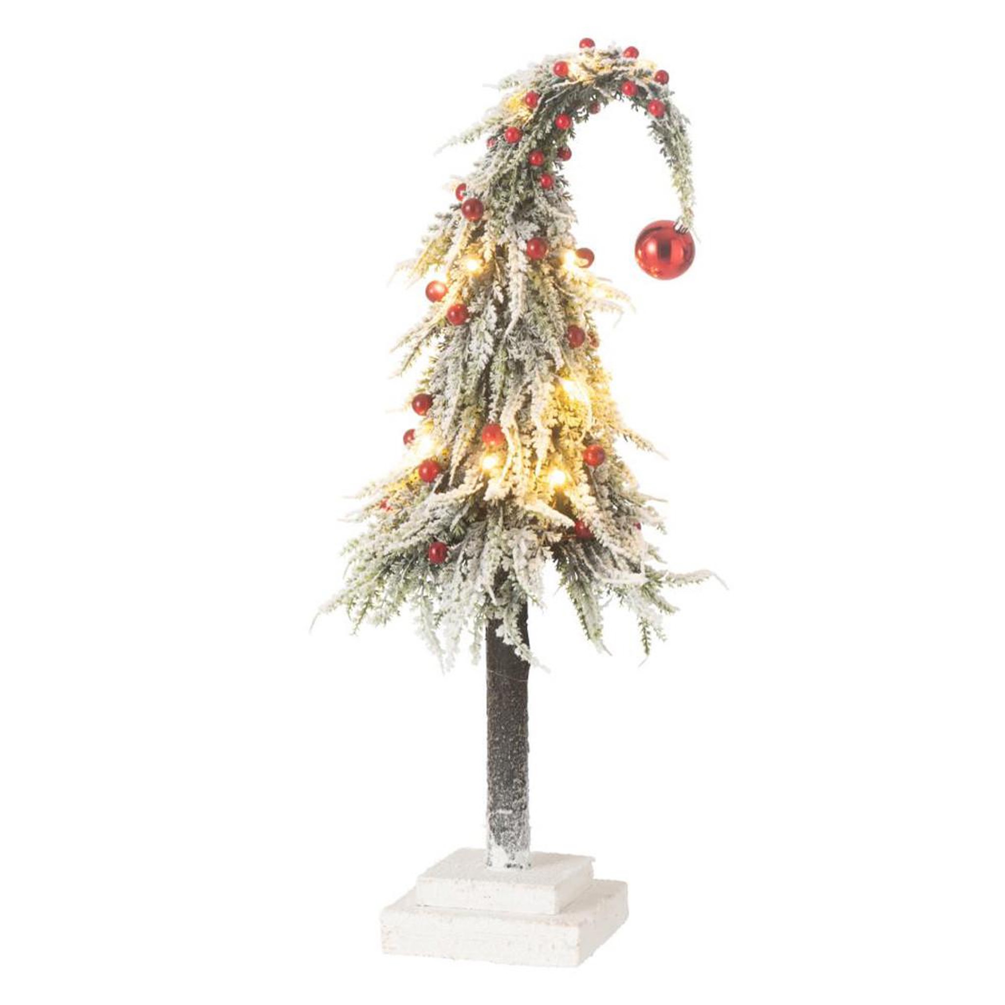 J-LINE Sapin de noël déco à led  phil  55cm vert